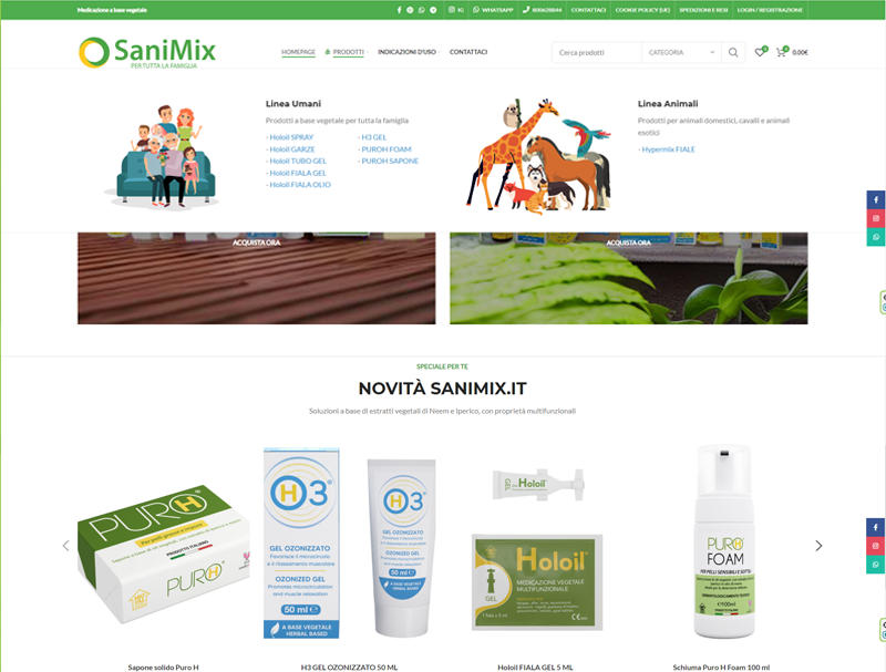 Creazione e gestione ecommerce prodotti benessere della pelle